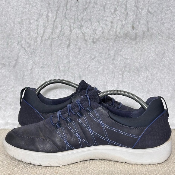 Clarks Womens Navy Blue Adella Holly Cushion Insole SlipOn Casual Shoes SZ 7.5M - Picture 7 of 11